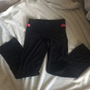 Black cotton workout pants. Straight leg.